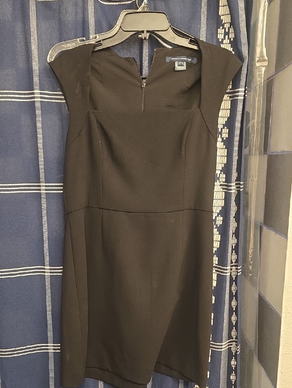 French Connection  Black Cap Sleeve Sheath Dress